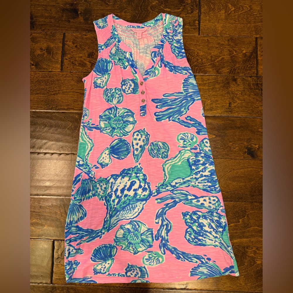 Lilly Pulitzer Pink and Blue Patterned Dress XXS